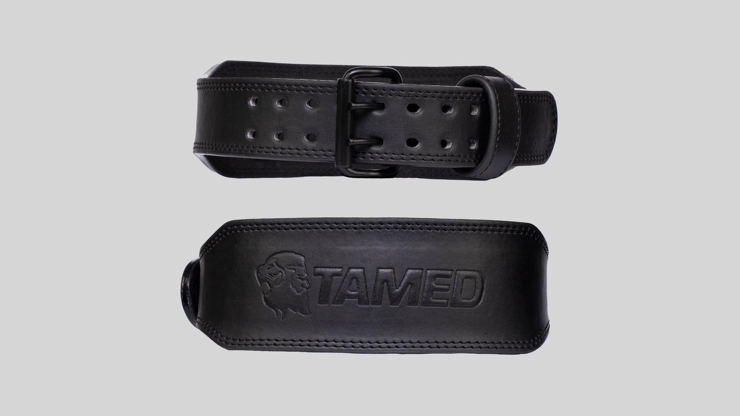 OLD SCHOOL LEATHER BELT-BLACK