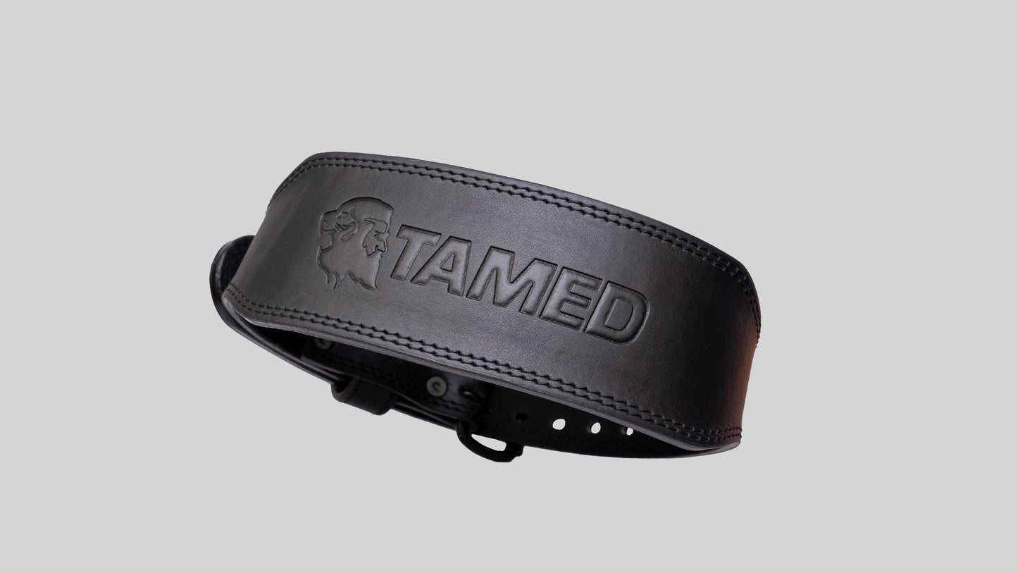 OLD SCHOOL LEATHER BELT-BLACK